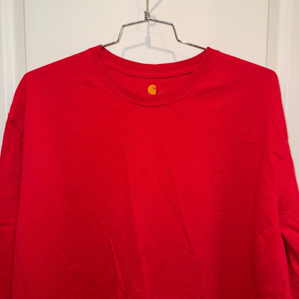 Carhartt K231 Men's 3XLT Red Long Sleeve Logo Shirt 3XL Tall Workwear